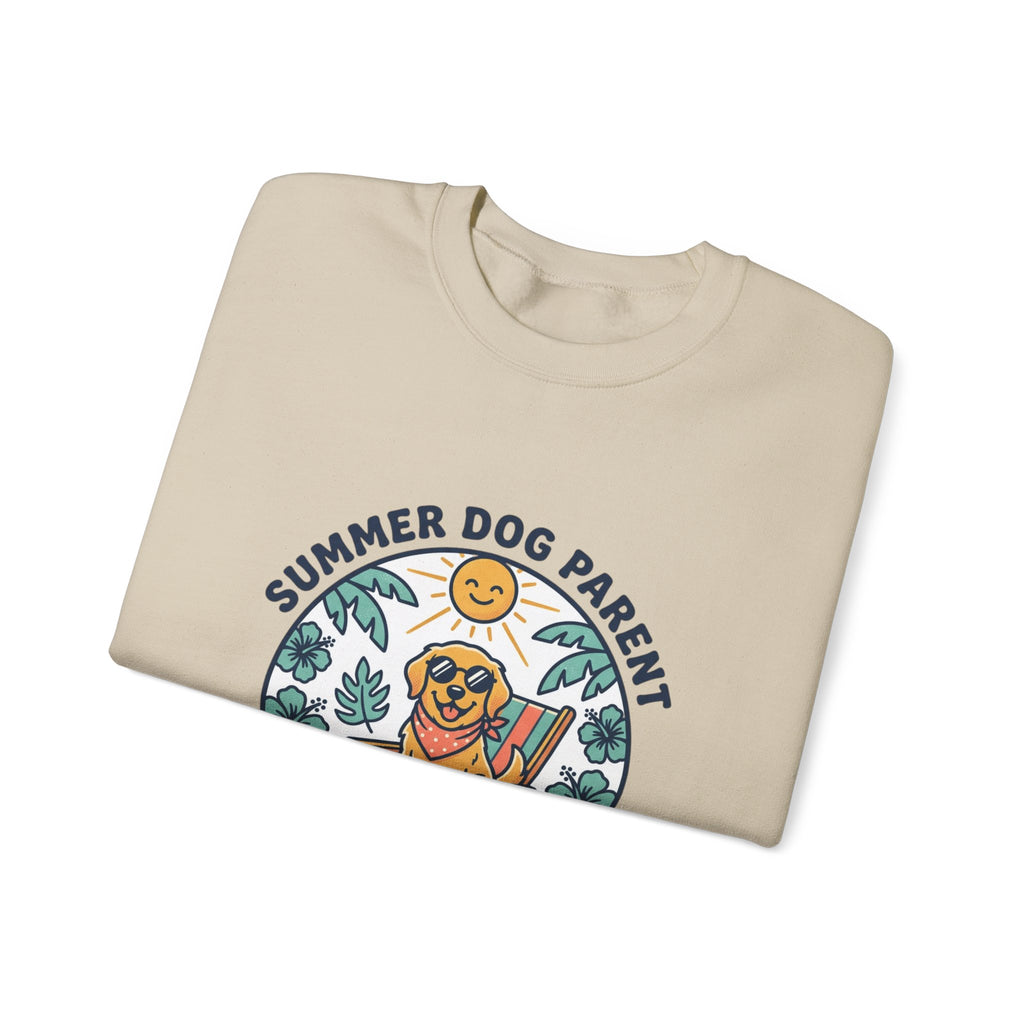 Dog Mom Sweatshirt - "Summer Dog Parent" Cute Beach Pup Crewneck