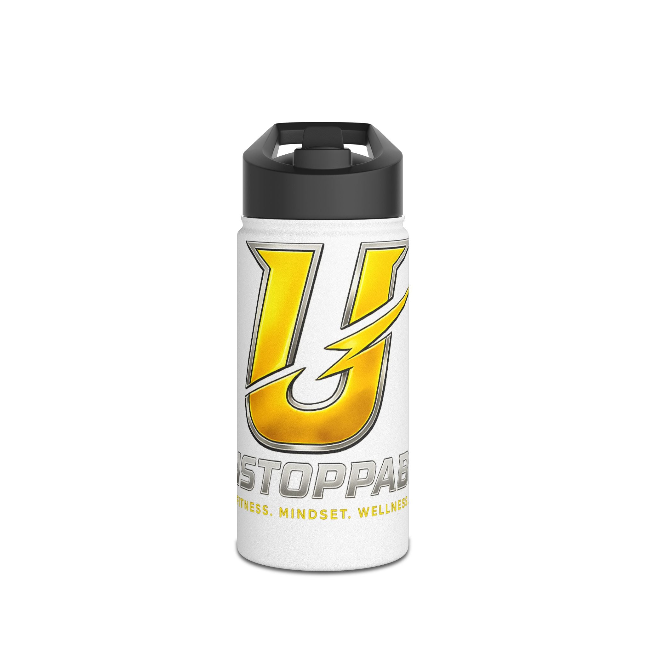 Unstoppable Yellow Lightning Stainless Steel Water Bottle — Motivational Sports Bottle