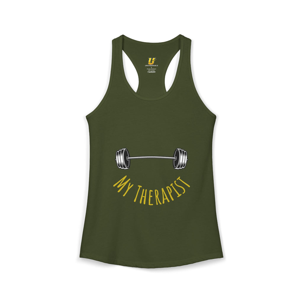 My Therapist Is a Barbell Women's Racerback Gym Tank