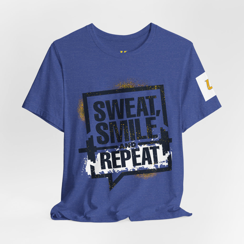 Sweat, Smile and Repeat Tee — Motivational Workout T‑Shirt