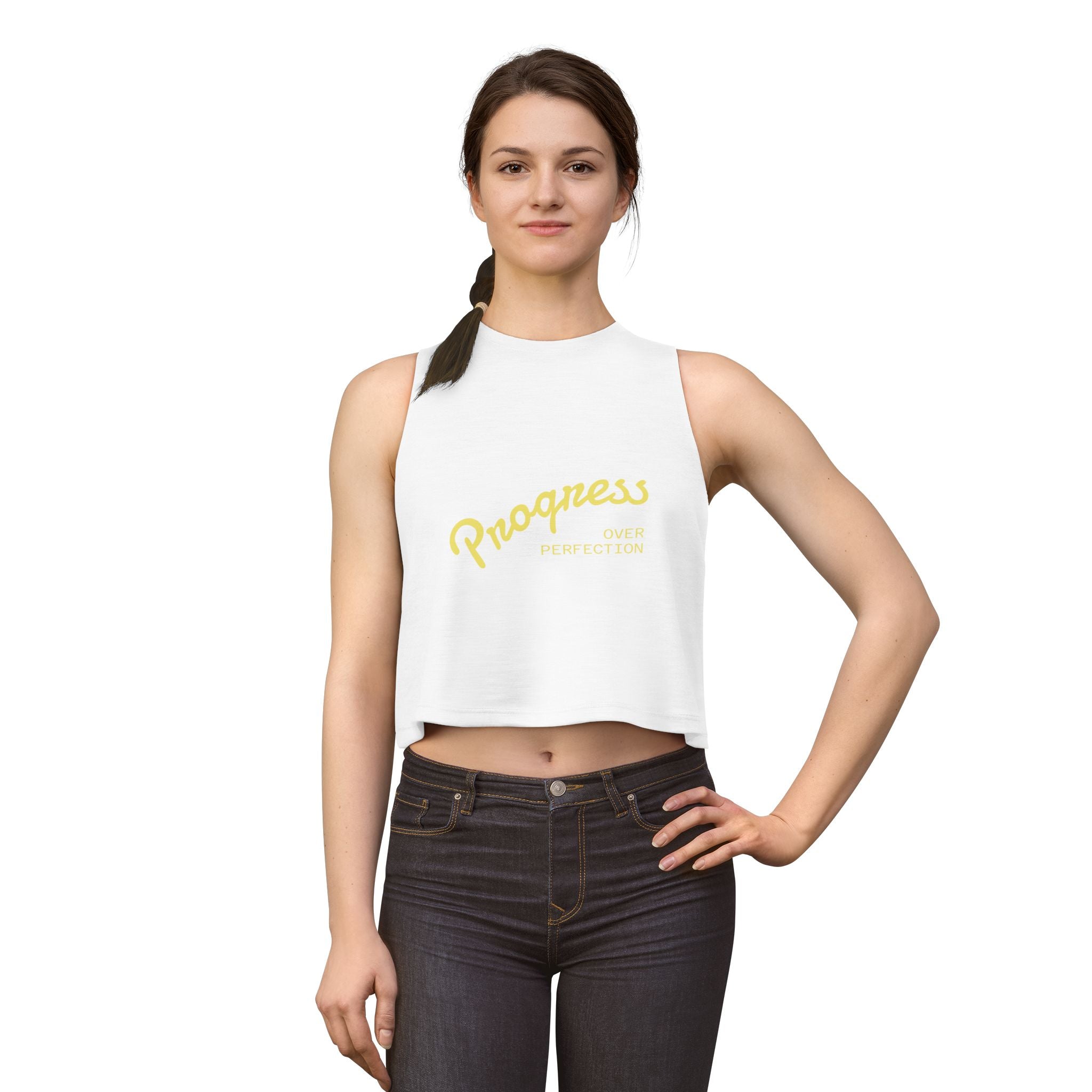 Progress Over Perfection Crop Top — Motivational Women's Tank