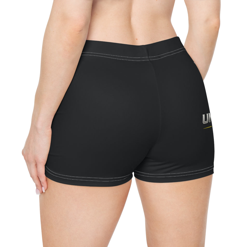 Unstoppable Logo Women's Fitness Shorts – Black Athletic AOP