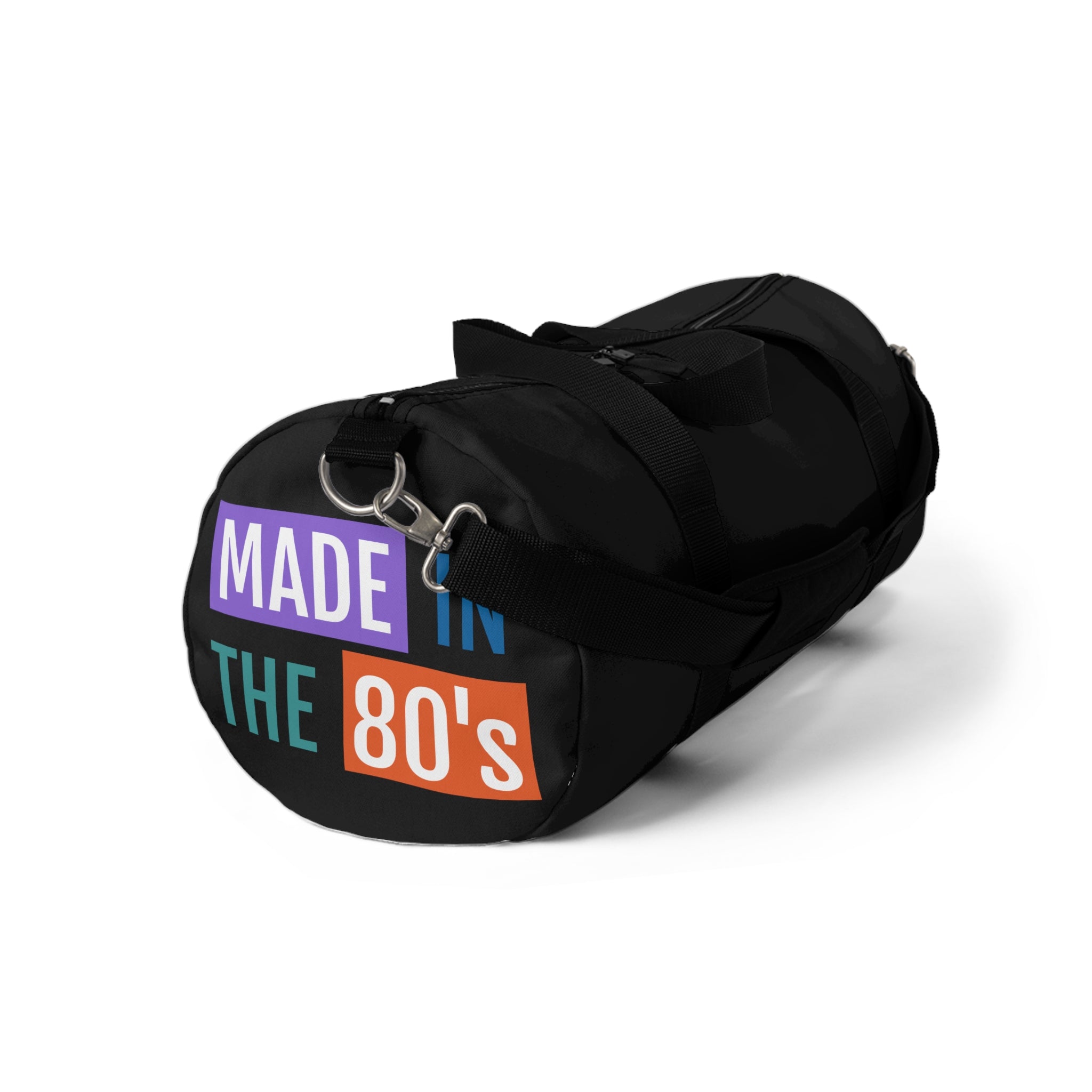 Made In [Place] Black Athletic Duffel Bag — Spacious Weekender Gym Travel Tote