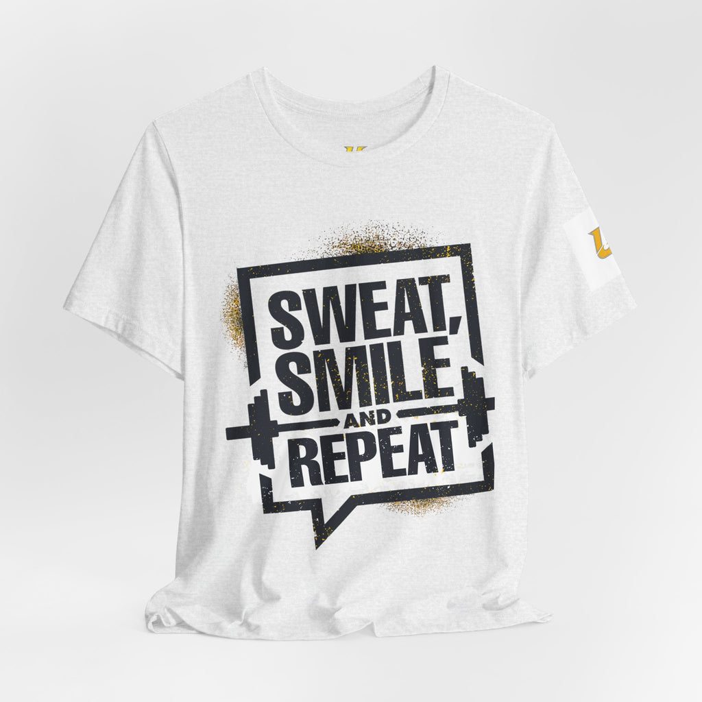 Sweat, Smile and Repeat Tee — Motivational Workout T‑Shirt