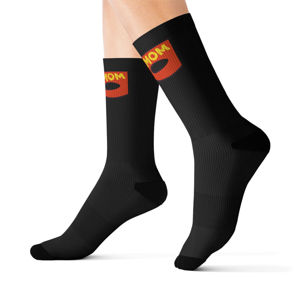 Supermom Heart Socks — Sublimated Mom Gift Crew Socks