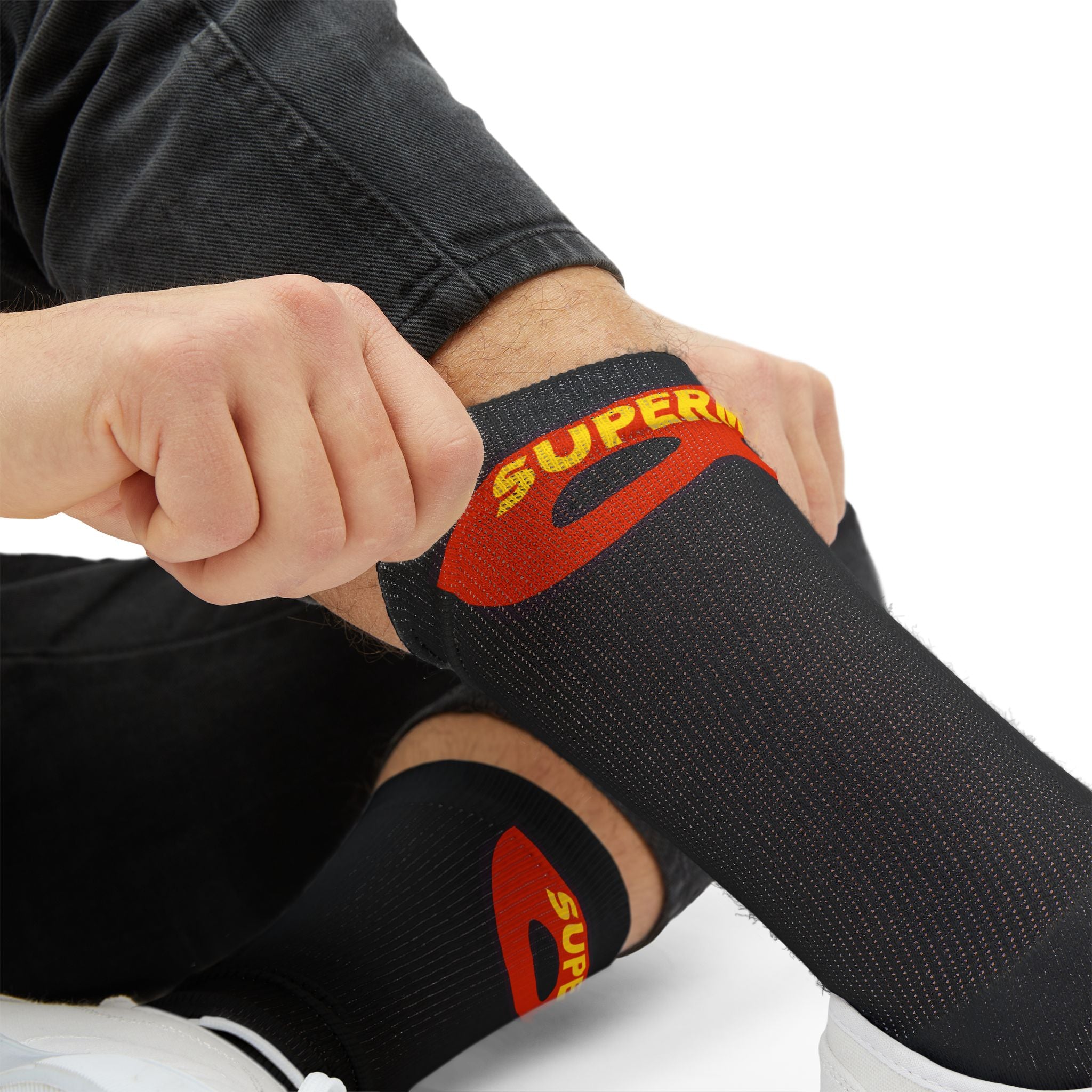 Supermom Heart Socks — Sublimated Mom Gift Crew Socks