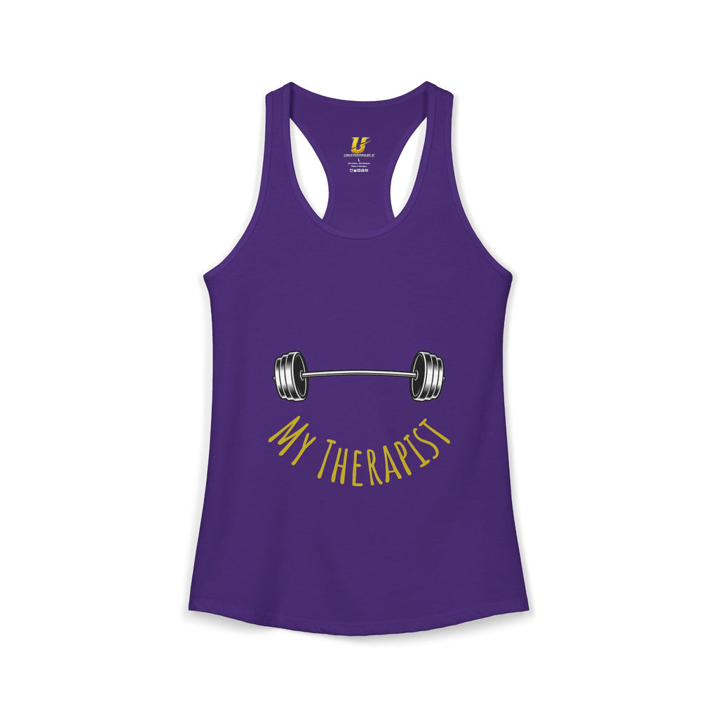 My Therapist Is a Barbell Women's Racerback Gym Tank