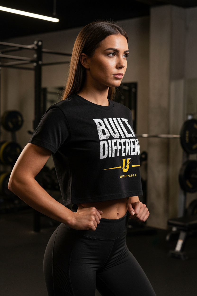 Unstoppable Logo Crop Top — Women's workout Graphic Tee
